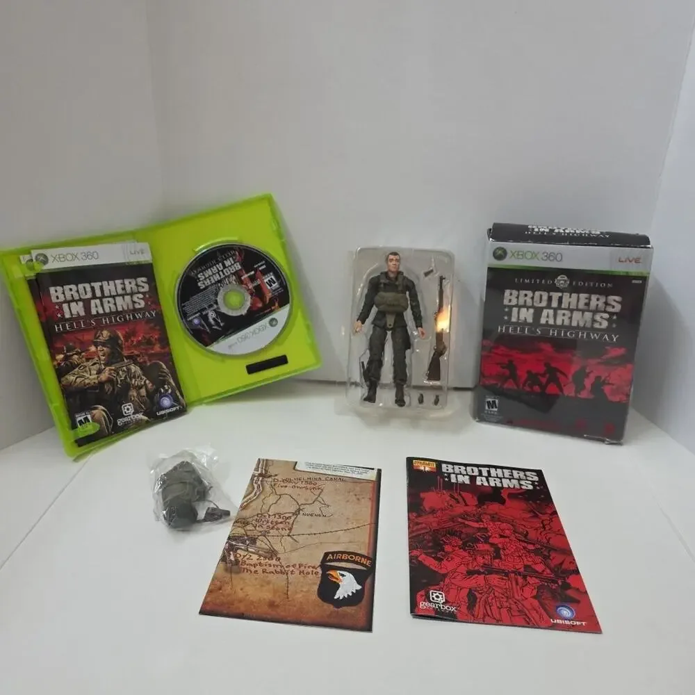 Brothers In Arms Hell’s Highway Limited Edition Xbox 360 Complete CIB Figure +